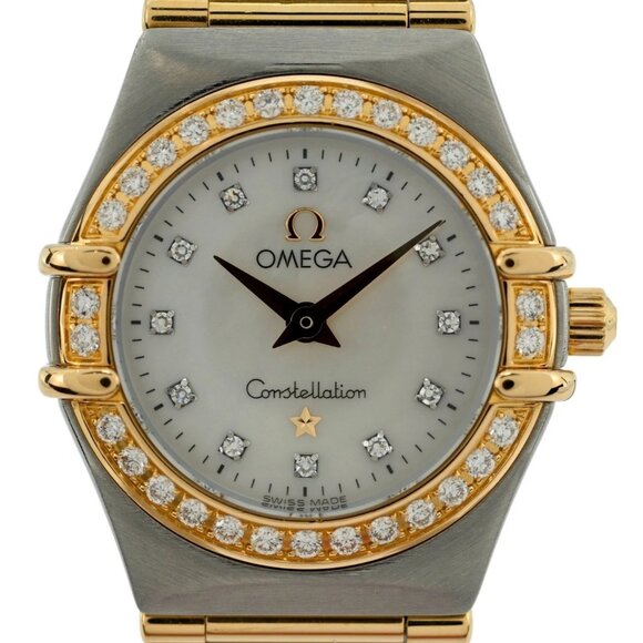 Omega 22.5mm Ladies Constellation MOP Diamond Bezel + Dial Watch - Picture 1 of 10